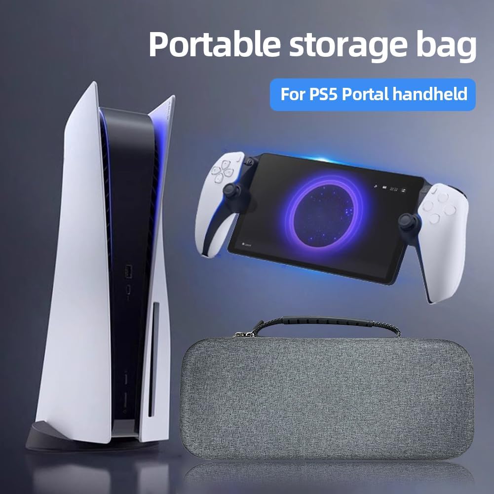 GERRIT PortaI - Funda de transporte, bolsa de almacenamiento portátil de EVA para consola de portal PS5, protección anticaídas, a prueba de golpes, para accesorios de juego remoto PS5/1038/1