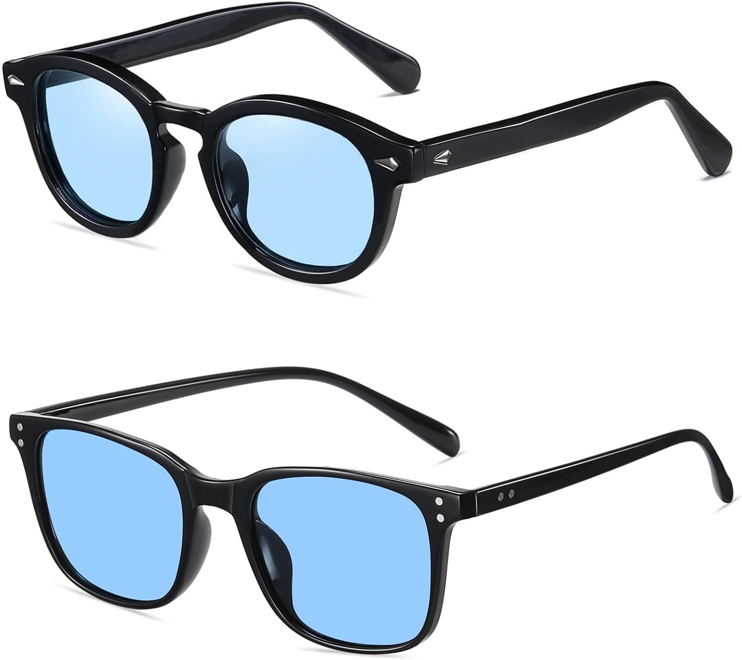 Retro Square Sunglasses Women Men Ultralight Vintage Rectangular Colorful See Through Tinted Lens Eyewear