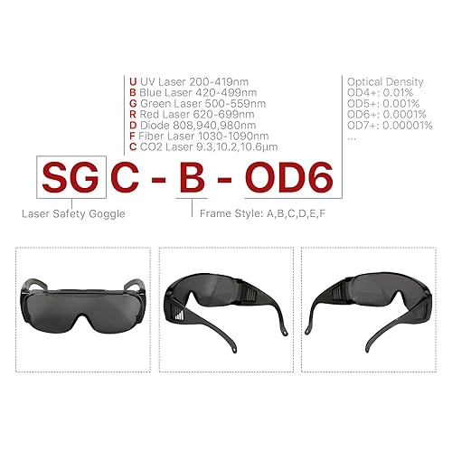 Miniatura 2 de Cloudray 10600nm 10.6um gafas protectoras del CE de las gafas de seguridad del laser OD6+para el estilo B de la máquina de grabado del corte del
