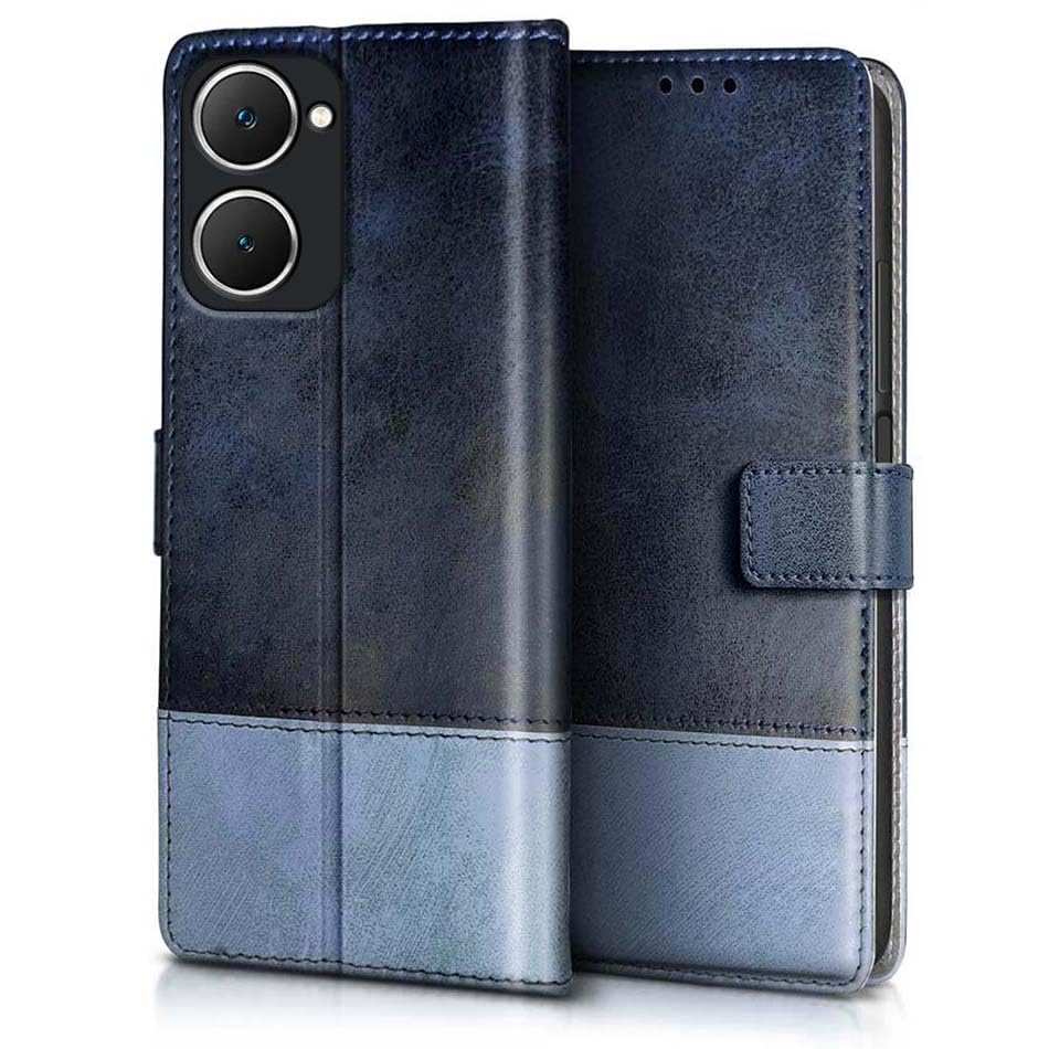 Fashionury Flip Back Case for iQOO Z9 Lite 5G / Vivo Y18 / Vivo Y03 / Vivo Y18e / Vivo T3 Lite 5G | Genuine Leather Finish | Designer Button | Pockets & Stand | Flip Cover Back Case (Blue with Sky) (B0D66L6NYD) Amazon Price History, Amazon Price Tracker