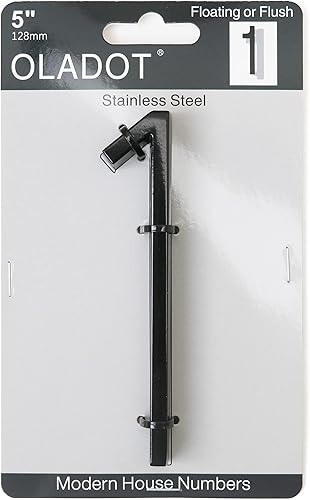 Miniatura 2 de Número flotante de 5 pulgadas para casa - acero inoxidable con revestimiento negro - diseño moderno de metal - para decoración de buzón, puerta,