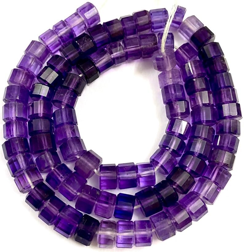 Améthyste violette en perles facettées de 40,6 cm pour concevoir vos bijoux du quotidien