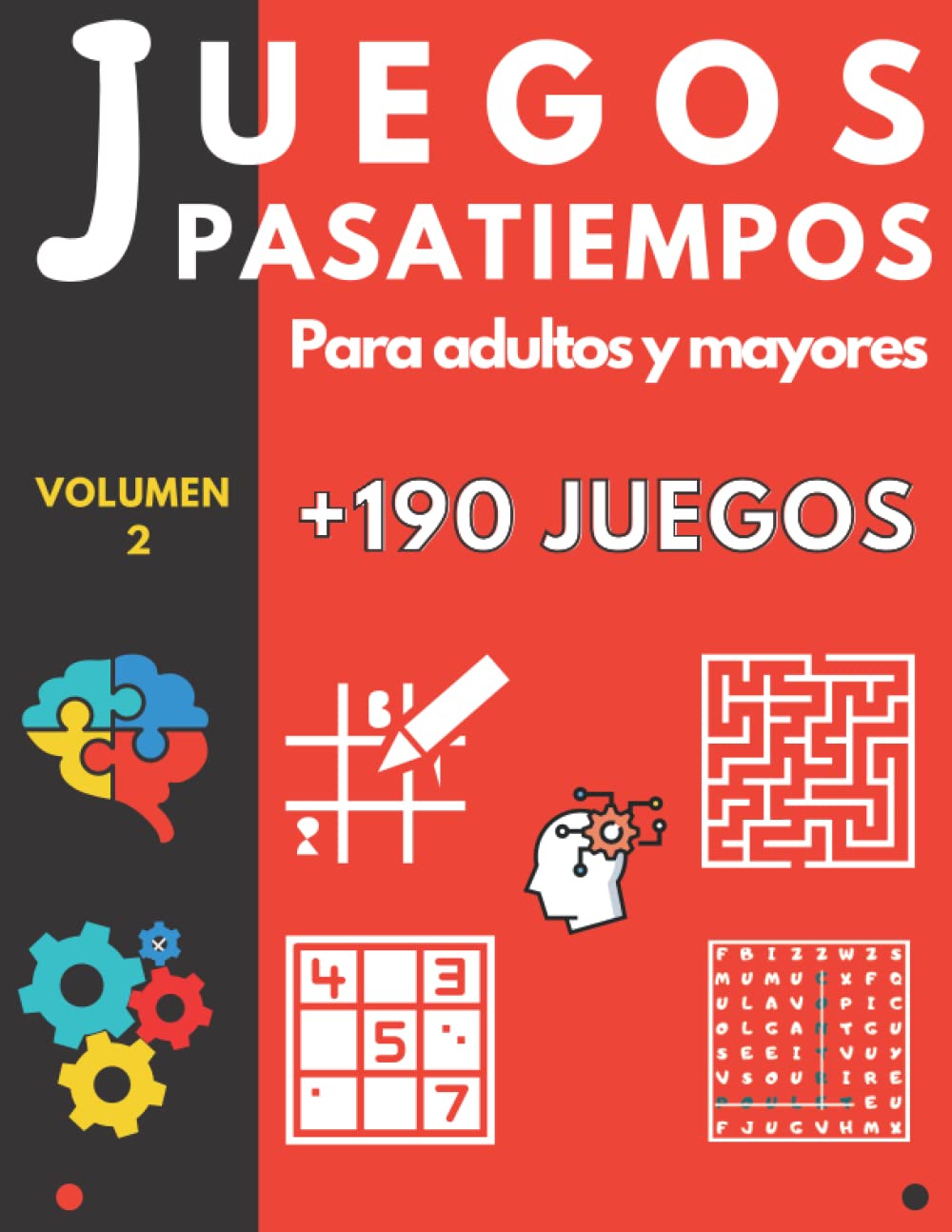 Pack De 2 Libros De Pasatiempos SÚPER TOMO LÓGICA – Juegos De Lógica Y Visuales Para Adultos, Letra Grande, Más De 280 Páginas Cada Uno – Ed. Zugarto