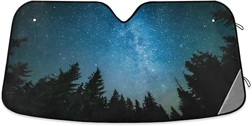 Vista 47 de Gredecor Parasol para parabrisas, diseño hippie y bohemio, hongos mágicos, parasol para automóvil, bloquea los rayos UV y protección contra