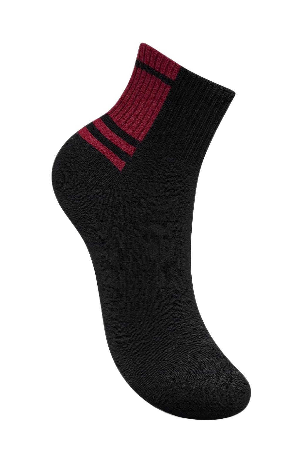 Cotton Rich Ankle Sports Socks with Ribbed Elastic Cuff-image-20