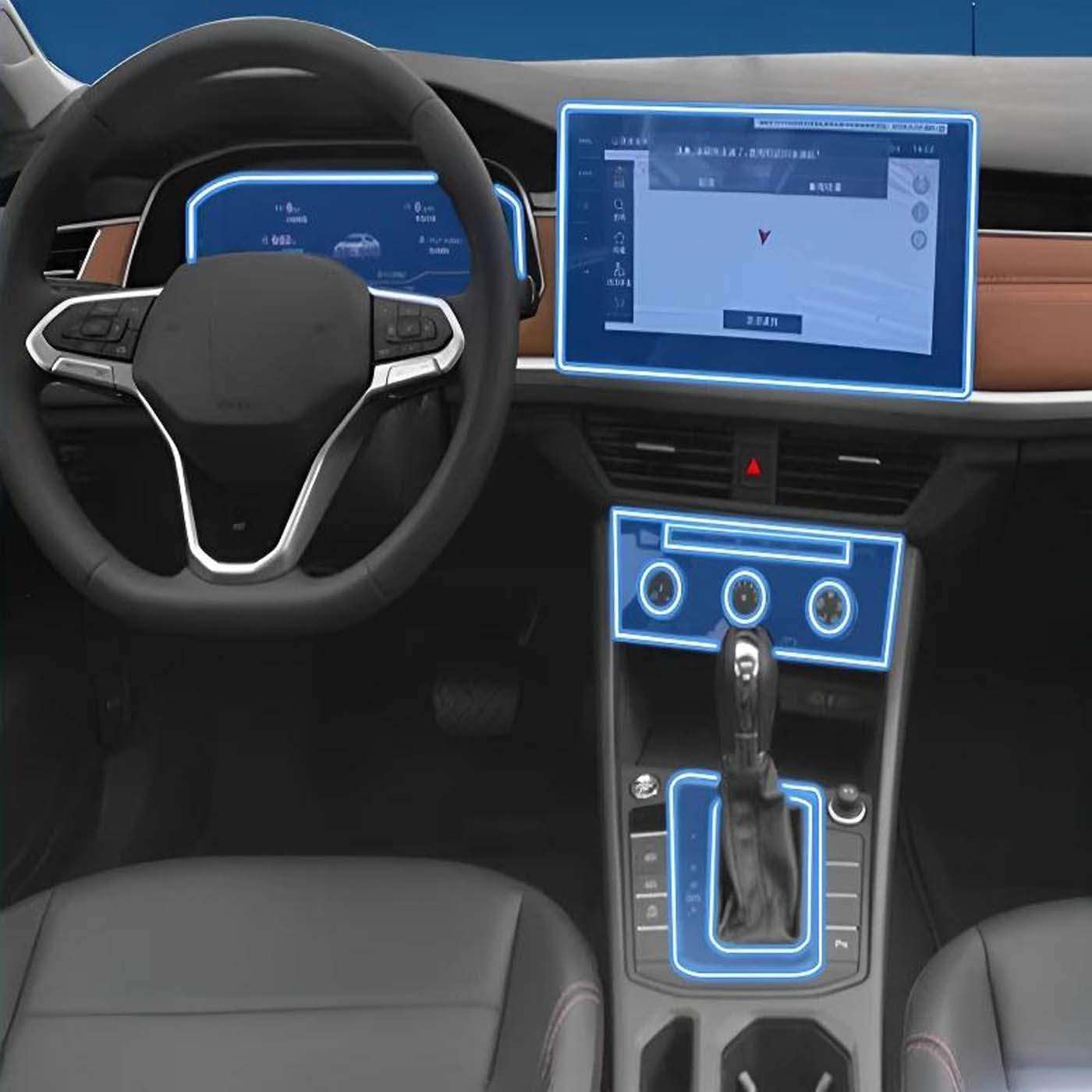Dashboard Multimedia Navigation Transparent Protection, for Volkswagen Bora 2023-2025 Film Anti-Scratch