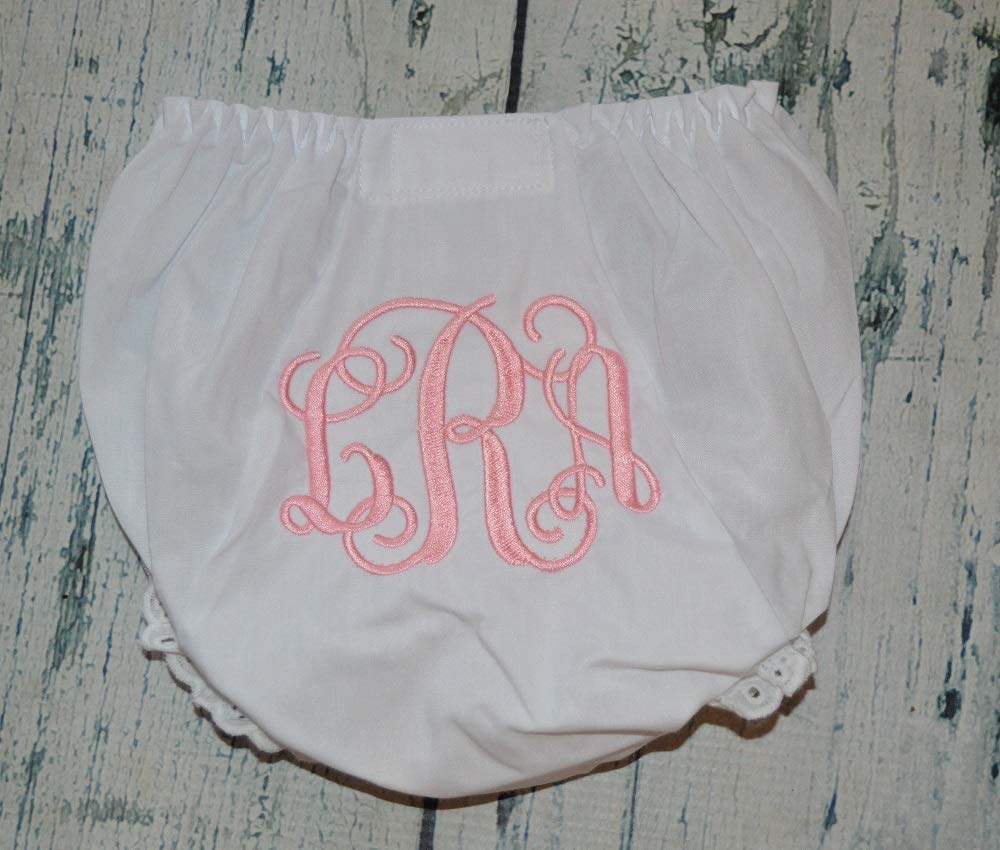 Personalized Baby Bloomers, Monogramed Diaper Cover, Interlocking Script Font Bloomers, Quick Ship
