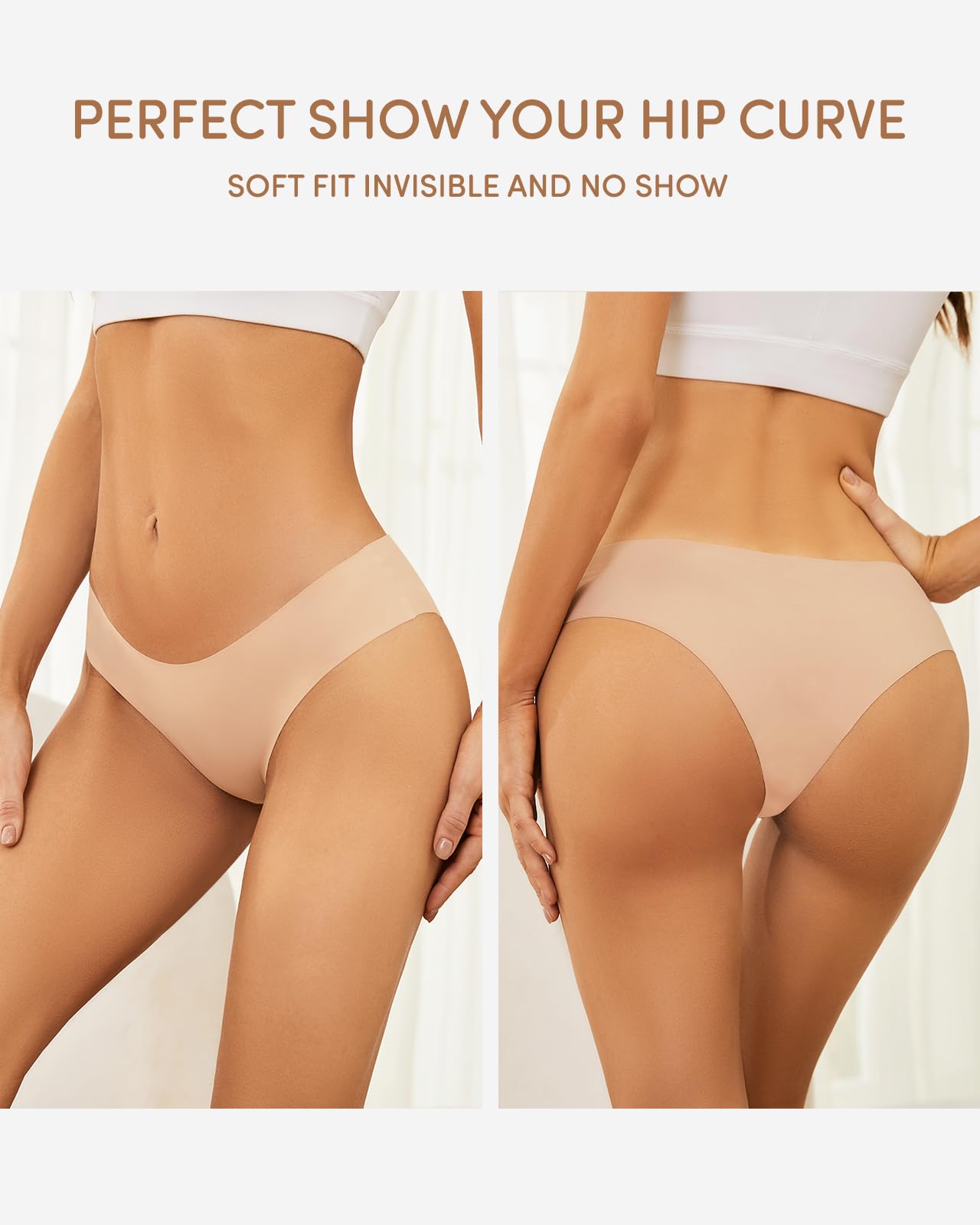 Adorel Culotte sans Couture Slip Invisible sous-vêtements Femme Lot de 6
