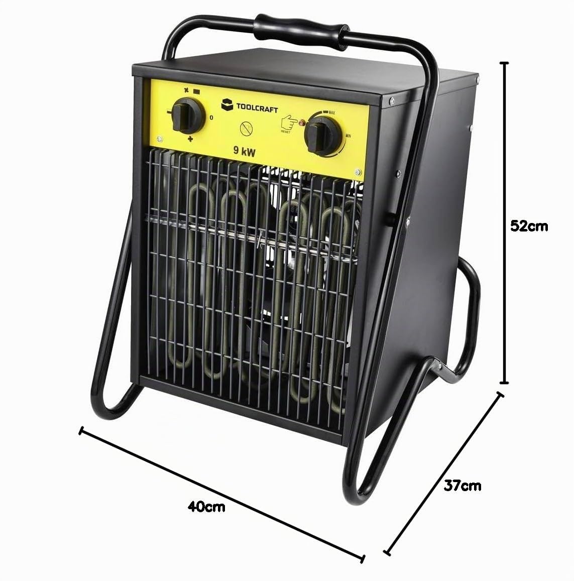 Radiateur de chantier soufflant TOOLCRAFT TO-8578338 9000 W noir/jaune