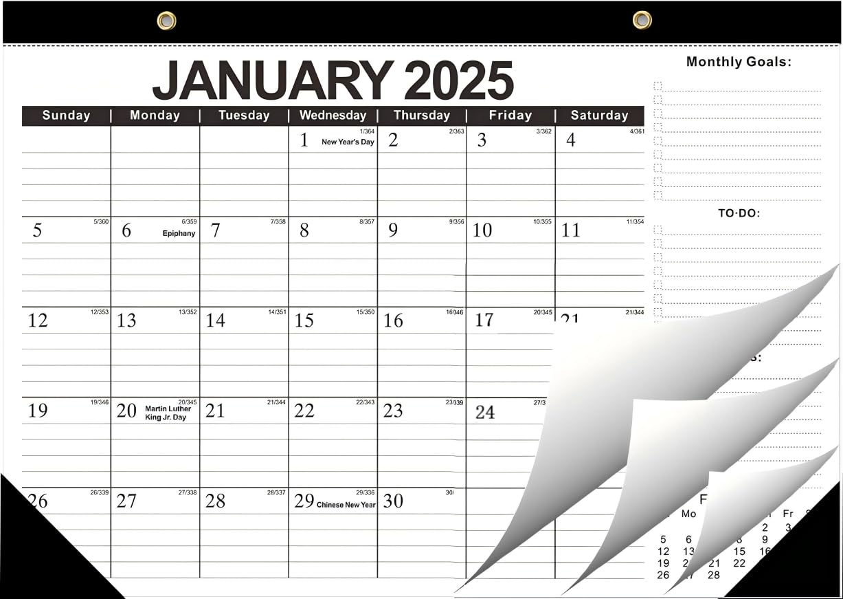 Kyweel 2025-2026 Desk Calendar, 18 Month Desk Calendar/Wall Calendar Combo, 17" x 12", January 2025-June 2026, Highlight Holidays, Planning Calendar, Thick Paper