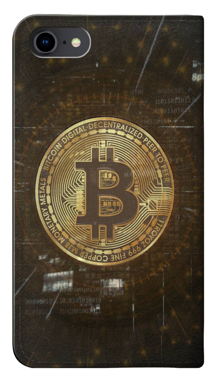 Amazon.co.jp: JPW3798IP8 暗号通貨ビットコイン Cryptocurrency Bitcoin For iPhone 7,  iPhone 8, iPhone SE (2020), iPhone SE 3 (2022) 用フリップケース : 家電＆カメラ