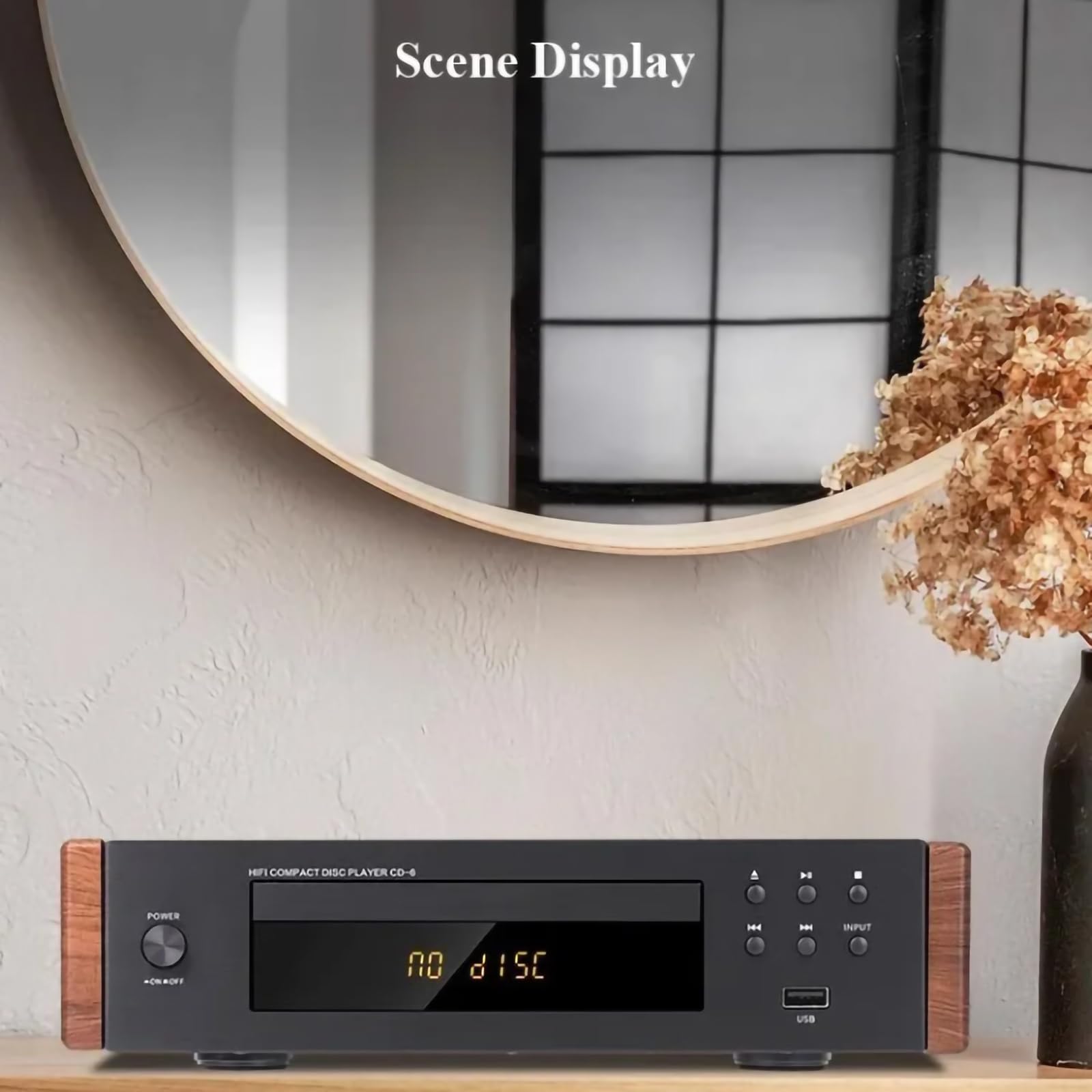 Lettore CD Hi-Fi lossless | Uscita ottica/coassiale, DAC 24 bit/96 kHz, chip ATS2853, supporta CD/MP3/WMA/USB, include telecomando, uscita audio digitale,Natural