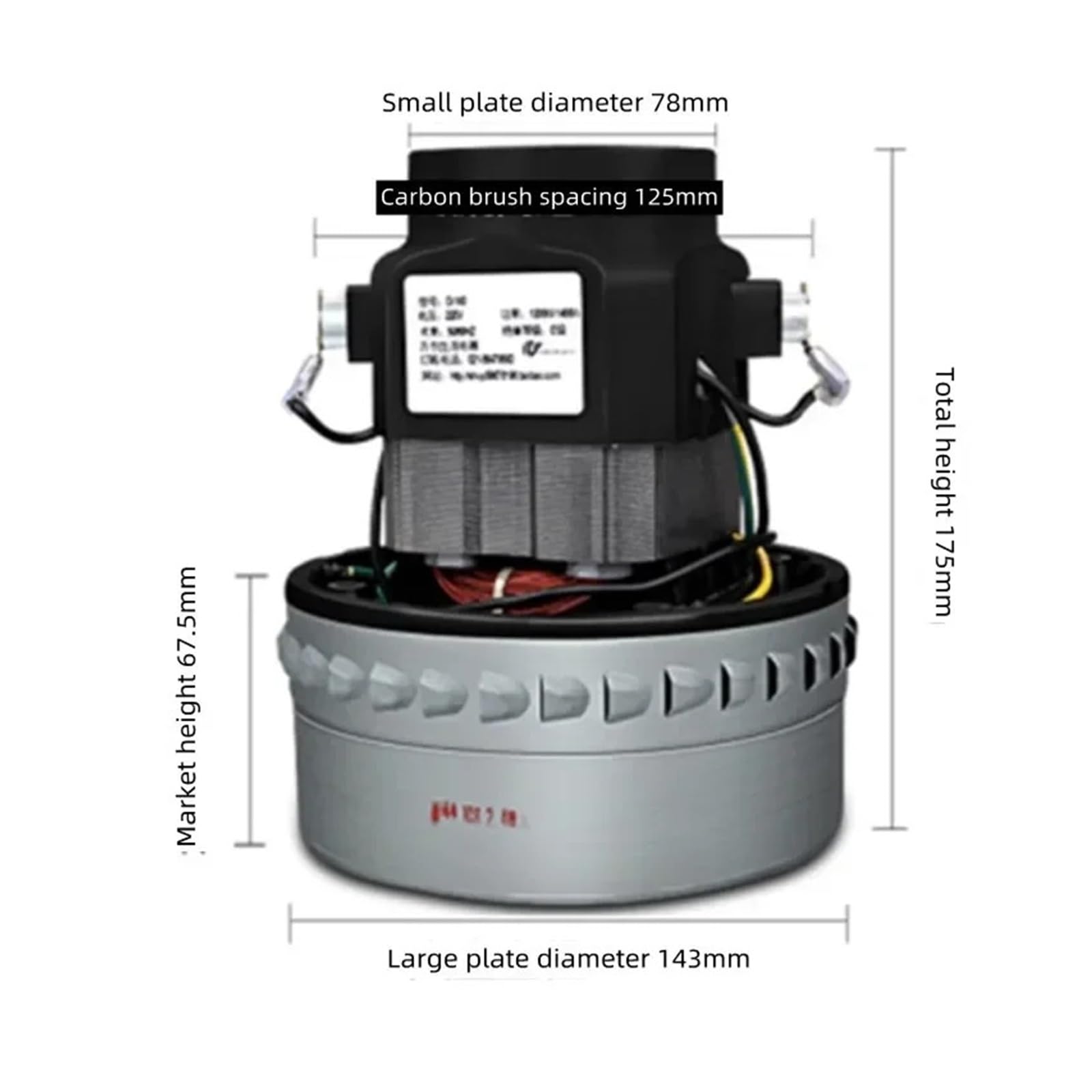 Motore di ricambio for aspirapolvere industriale Compatibile Con Hoover da 1500 V, unità di potenza ad alta aspirazione di piccole dimensioni