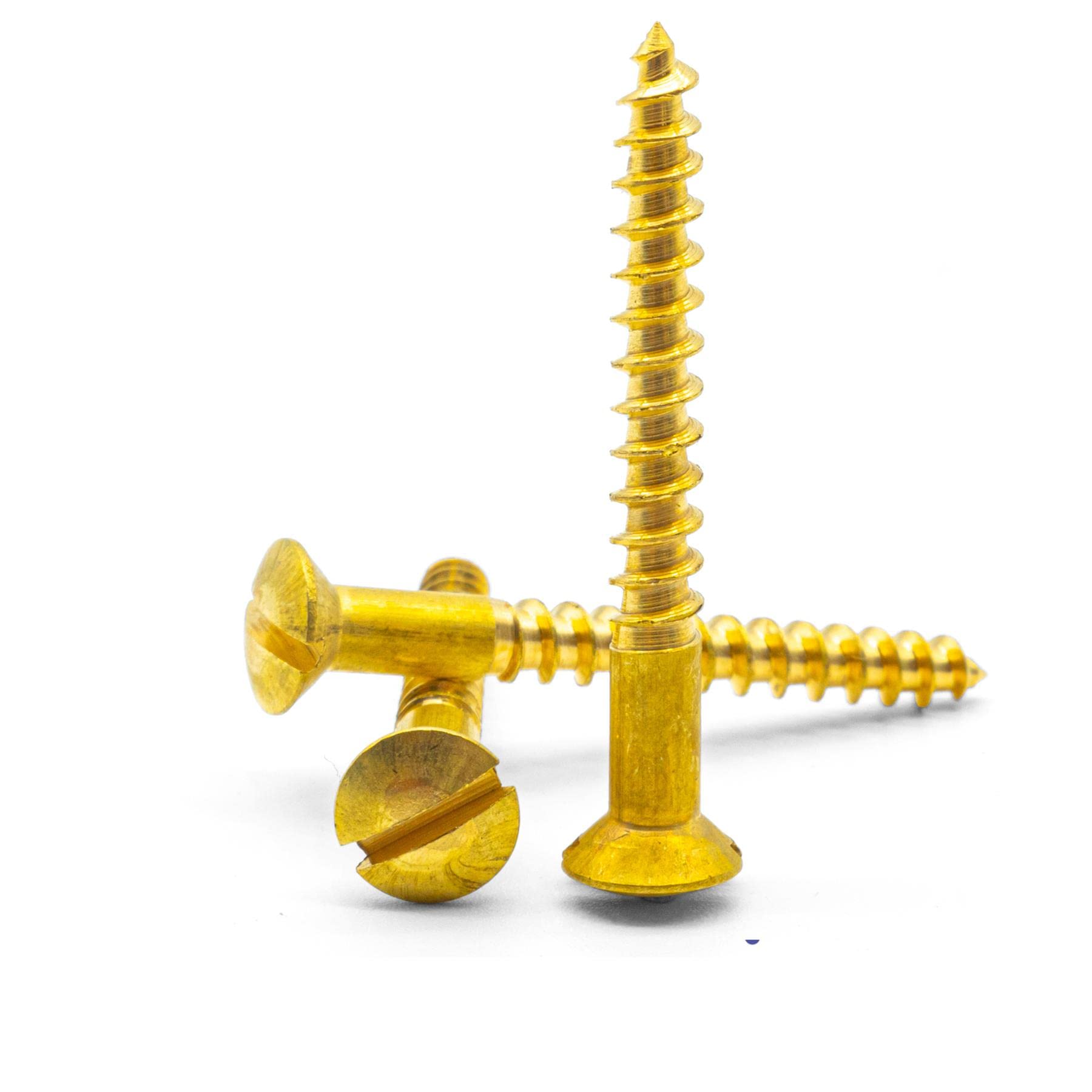 Hippo Hardware No.6 X 3/4" (3.5mm X 19mm) Solid Brass Slotted Raised Countersunk Head Wood Screws Gauge DIN95 (Pack of 3)