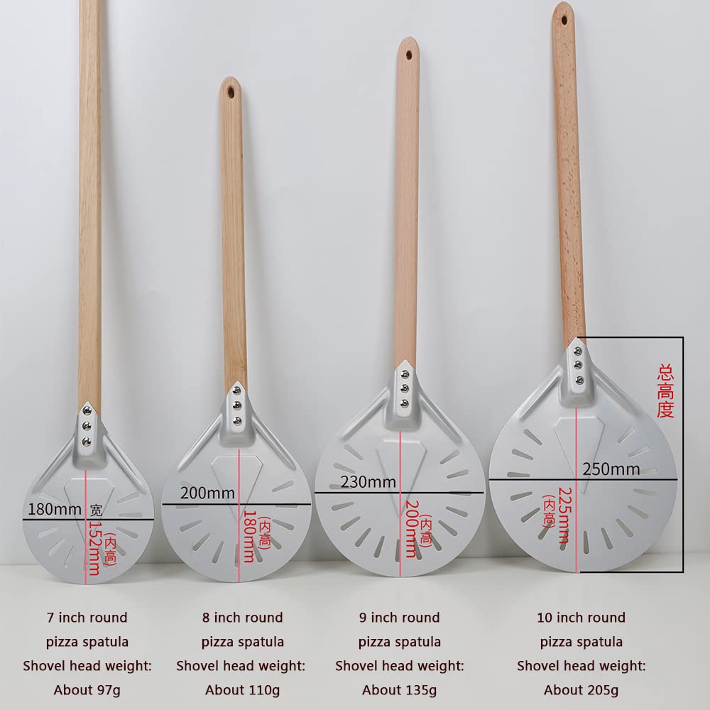 7-16-Zoll-Pizza Spatel, perforierte runde Pizza Spatel, leicht zu bedienende, hausgemachte Pizza-Brotkuchen/Aluminiumlegierung,L：40cm,9in
