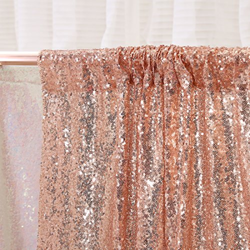 Poise3Ehome 5Ft X 7Ft Rose Gold Sequin Photography Backdrop Curtain For Party Decoration, Rose Gold #TOP4