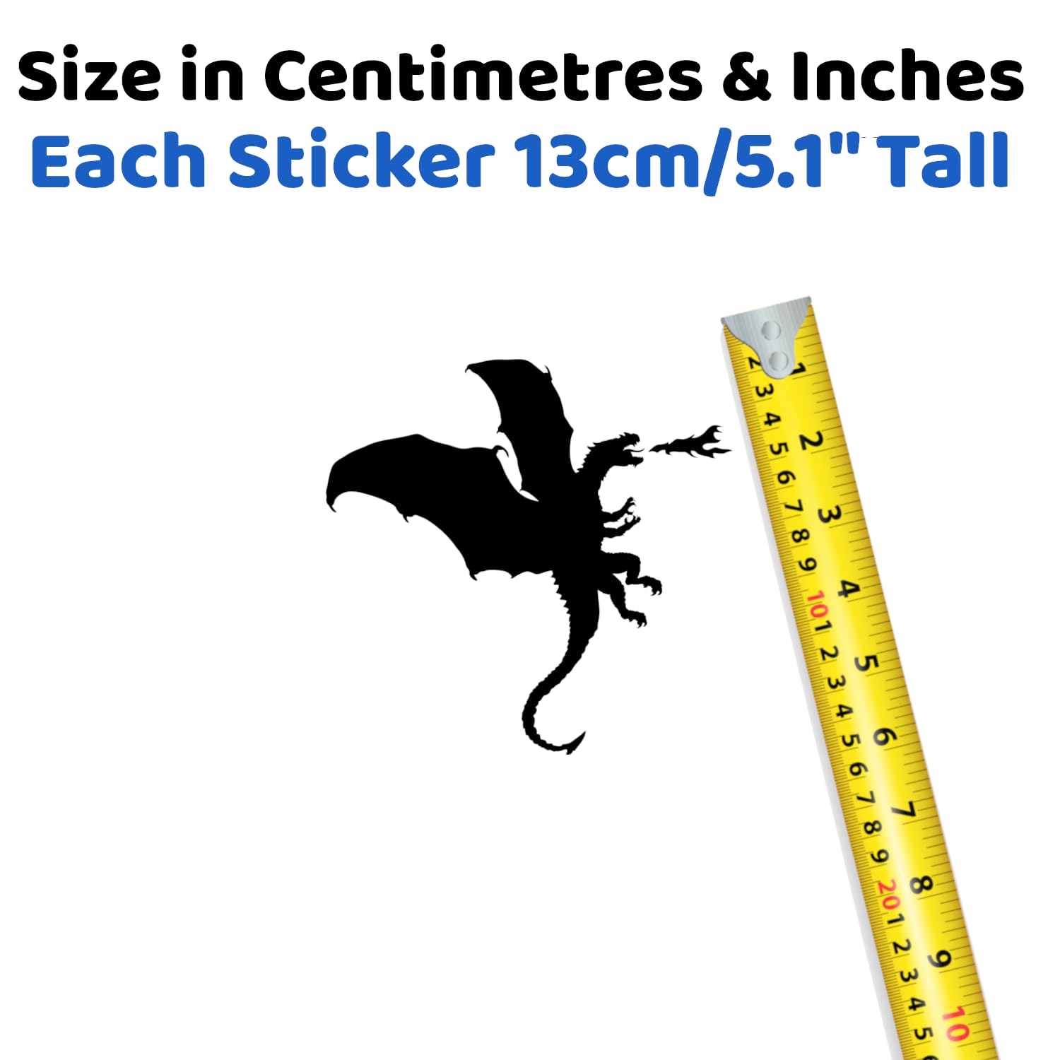 8 Dragon Silhouette Fun Stickers - Waterproof Decals - Scrapbooking, Cars, Water Bottles, Laptops, Fun Gifts (Black, Medium Pack) - Image 2