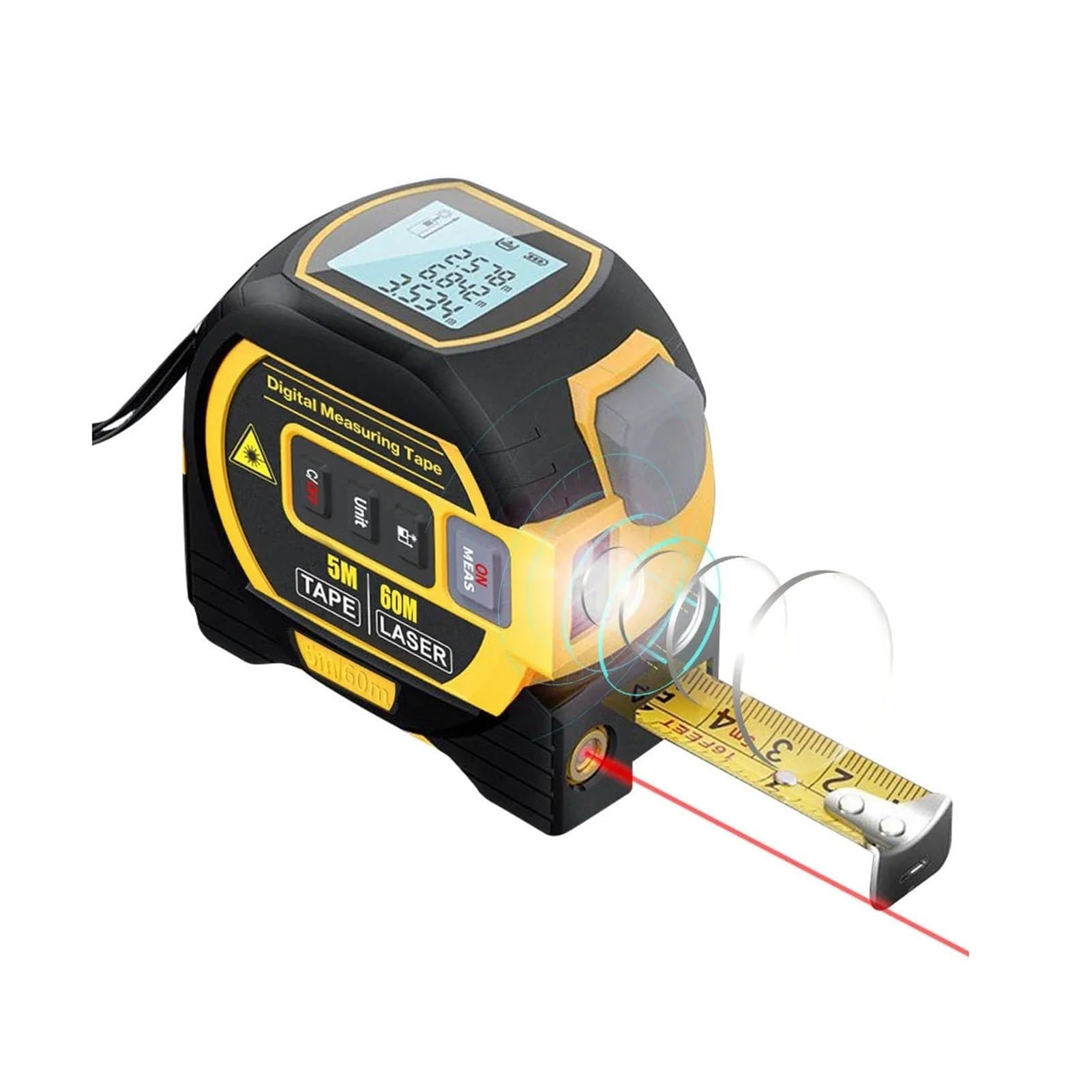 Télémètre Laser 40m/60m, télémètre, mesure Laser, équipement d'arpentage, ruban à mesurer, ruban rétractable(40m)