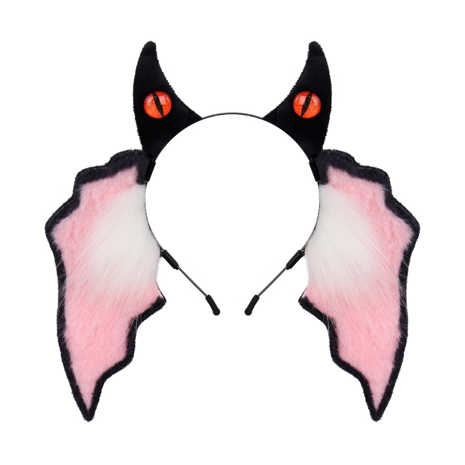 MICFENY Fuzzy Bat Ear Hairband Lightweight Comfortable Adjustable Headpiece For Cosplays Daily Use