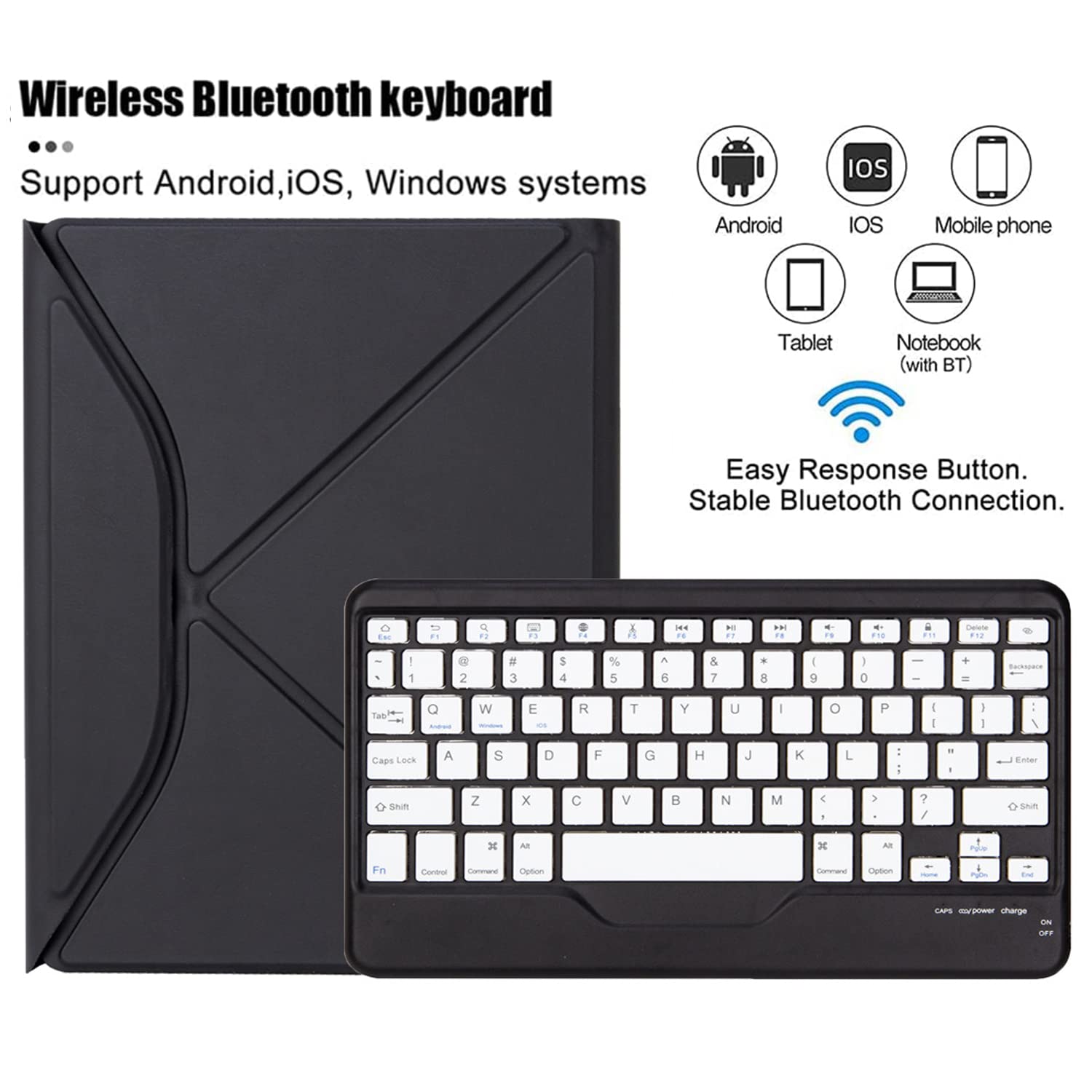 Etui z klawiaturą do iPad Pro 11" 1./2./3. Gen (2021&2020&2018) iPad 10,9" Air 5./4. Gen z możliwością obrotu o 360 stopni Przezroczysta obudowa 2 w 1 z odłączaną klawiaturą Bluetooth,Black