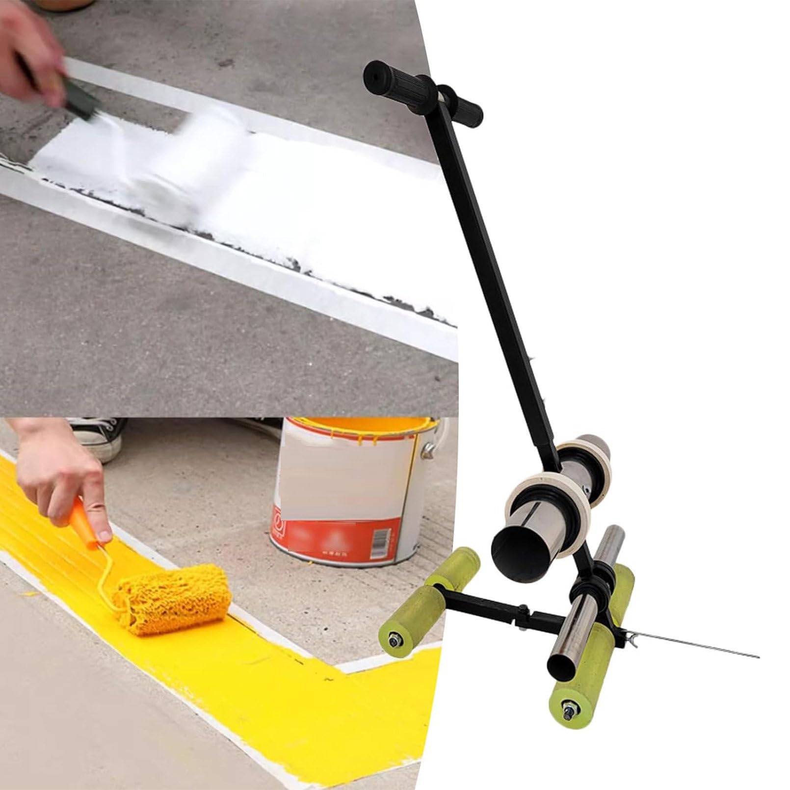 UMJIGF Tape Line Marking Tool, Tape Marking Machine Hand-Push, Basketball Court Marking Kit, with Drawing Circle Kit, Floor Marking Tool, for Line Marking/Spray Painting