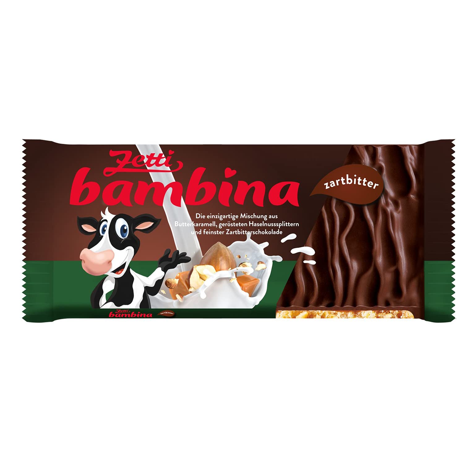 Zetti bambina Zartbitter Schokolade mit Haselnuss und Karamell, 24er Pack (24 x 100 g) (Zartbitter, 24 Stück)
