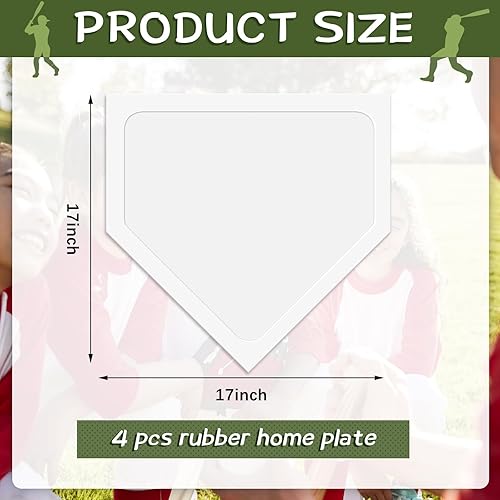 Miniatura 3 de Frienda Base de béisbol para casa de béisbol, bases de goma resistentes para montículos de lanzadores para sóftbol, práctica de kickball,