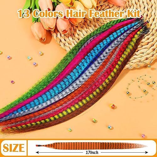 Evatage 65 Pcs Hair Feathers With Hair Extension Tools thumb #3