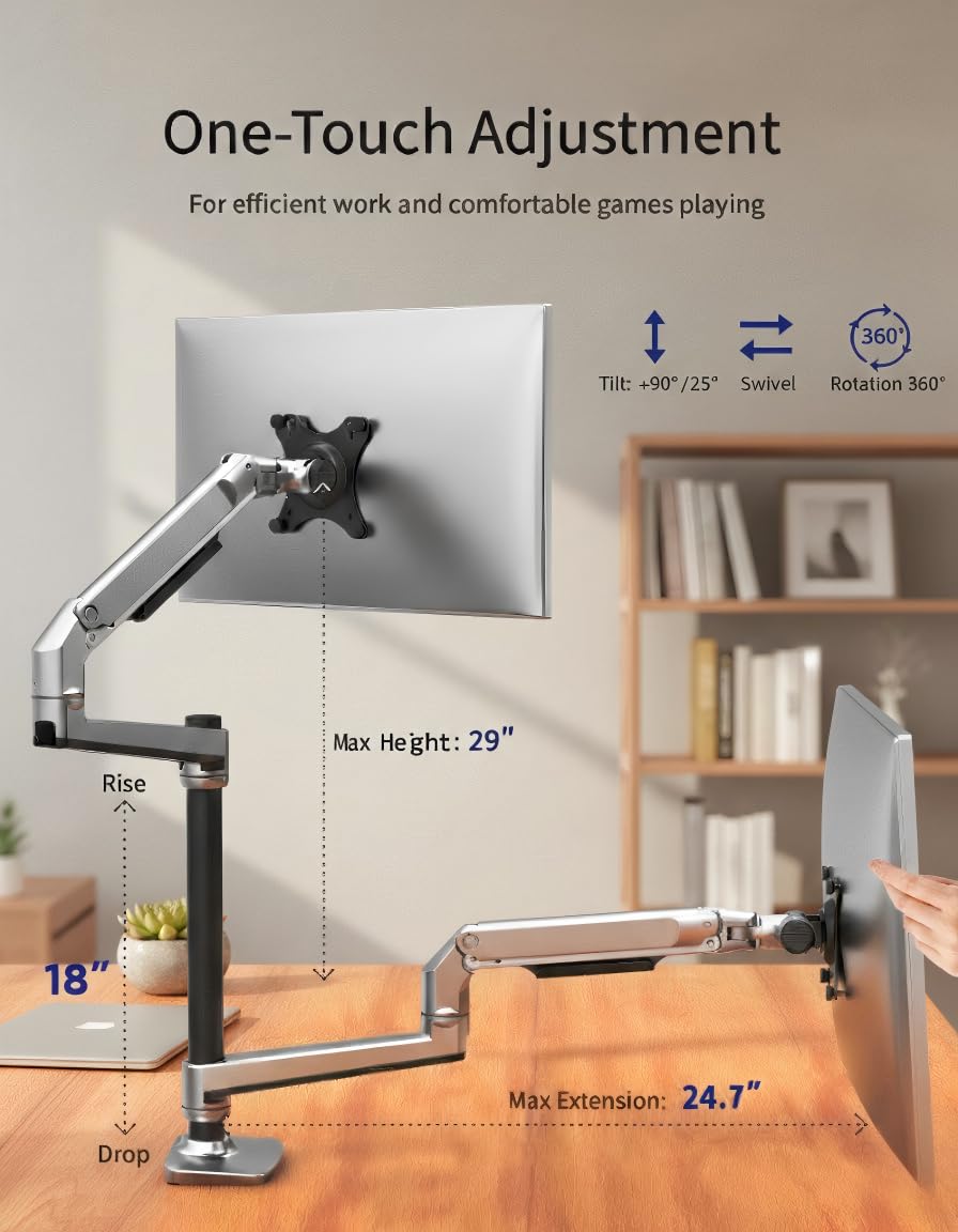 Premium Dual Monitor Stand Silver 13-40 Inch Adjustabled - Dettaglio