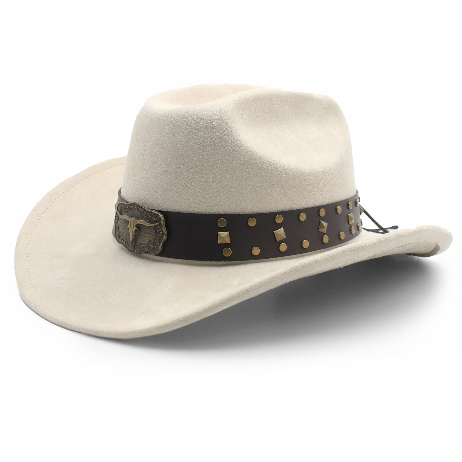 LIDHAY Cowboy Hat for Women Men with Shapeable Wide Brim Western Suede Hat for Cowboys and Cowgirls