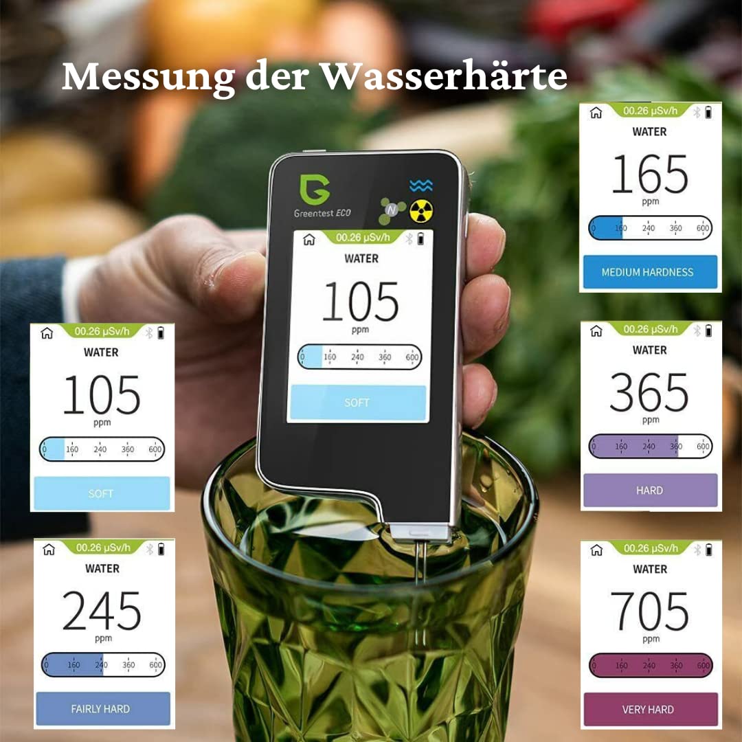 Greentest Eco 5 6in1 Rilevatore di Nitrati e Radiazioni TDS Geiger Counter Portatile (Nero)
