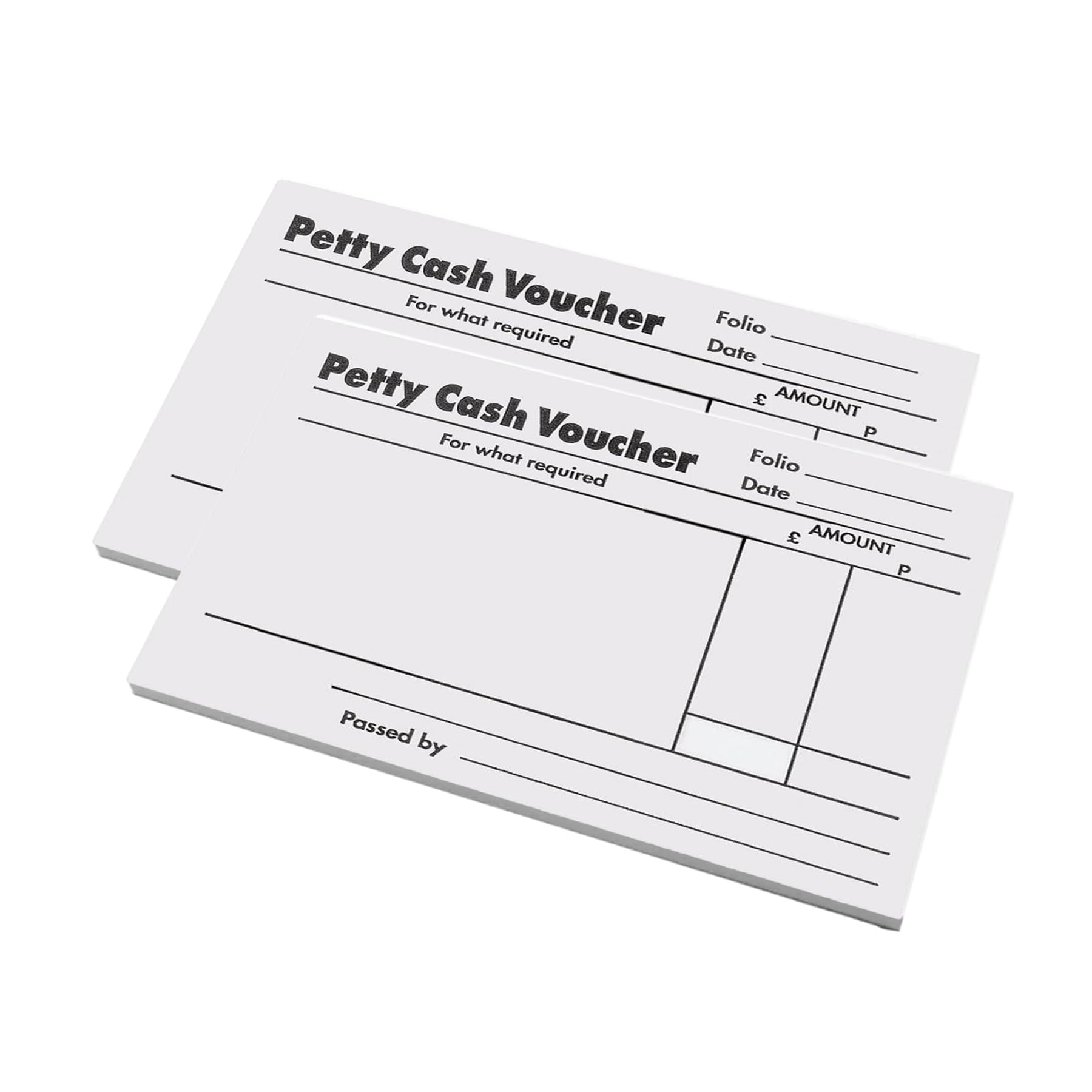 5 Star Petty Cash Pad - 80 Sheets Business Expense Tracking Cash Book, 160 Writing Sides Office Finance Organiser, Easy Tear Pages Record Keeping & Receipts Voucher for Office | Pack of 2