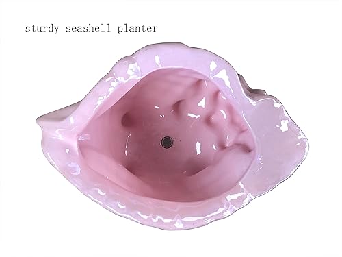Miniatura 6 de Maceta de cerámica para orquídeas con agujero, maceta de playa, inauguración de la casa, decoración moderna para el día de San Valentín (rosa, 5