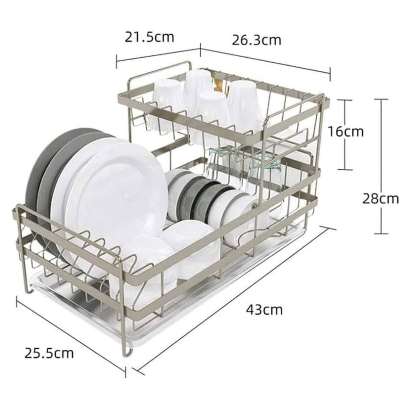 Egouttoir Vaisselle Supports À Vaisselle en Métal De Cuisine Stockage D'ustensiles Ménagers avec Bac D'égouttage Rangement Cuisine