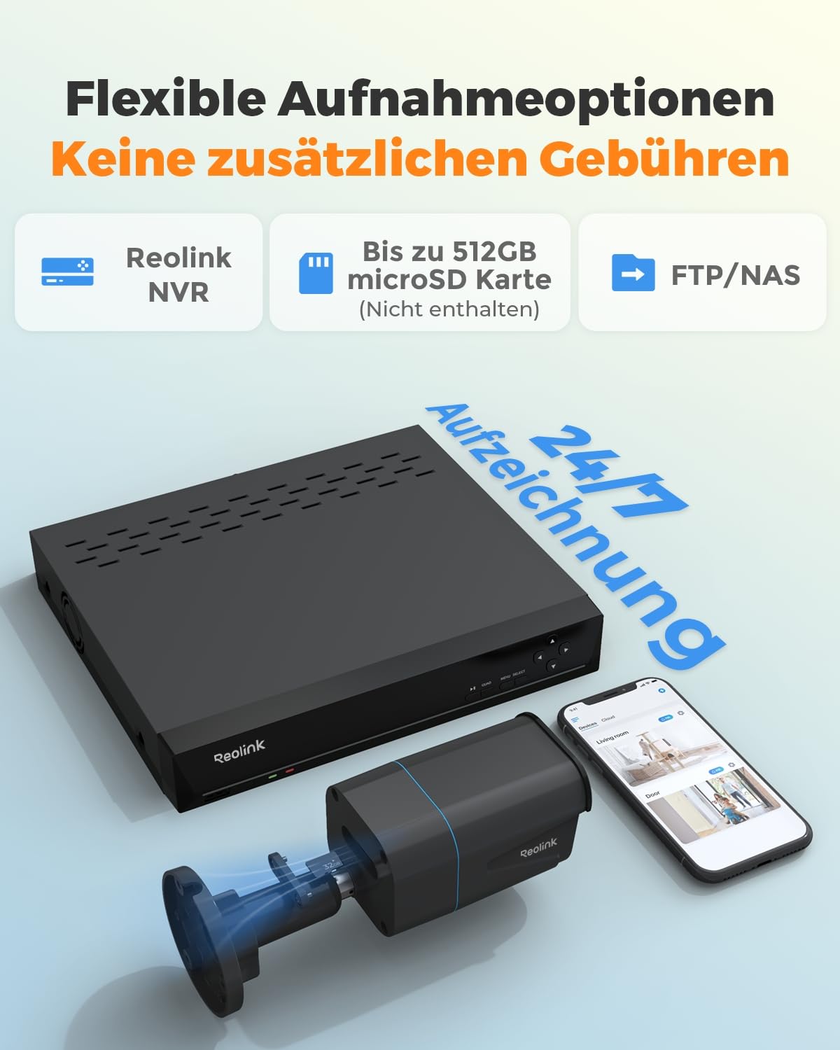 Reolink 4K Smarte PoE Überwachungskamera Aussen mit Personen-/Fahrzeug-/Tiererkennung, 8MP IP Kamera mit microSD Kartensteckplatz, Audio, IR Nachtsicht, Wasserfest, Zeitraffer, RLC-810A Schwarz