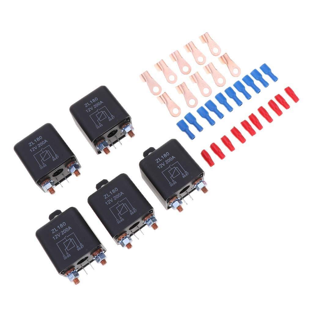 Buy Cycle Timer Relay 5 Packs 200A 4 Pin Car Relay Switch Automotive