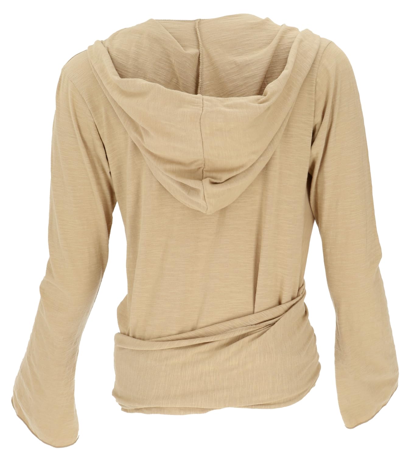GURU SHOP Camiseta envolvente, camiseta de yoga, camiseta de manga larga con mangas de trompeta, para mujer, algodón, jersey, manga larga y sudaderas alternativa