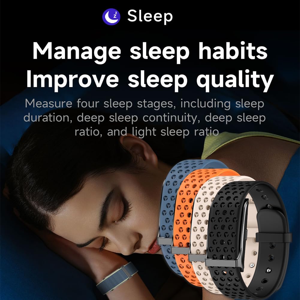 Elprico Rastreador de Fitness sin Pantalla, Pulsera Inteligente con Batería de 45 Días, 10 M de Actividad Impermeable y Banda de Monitor de Sueño para Hombres y Mujeres (Orange)