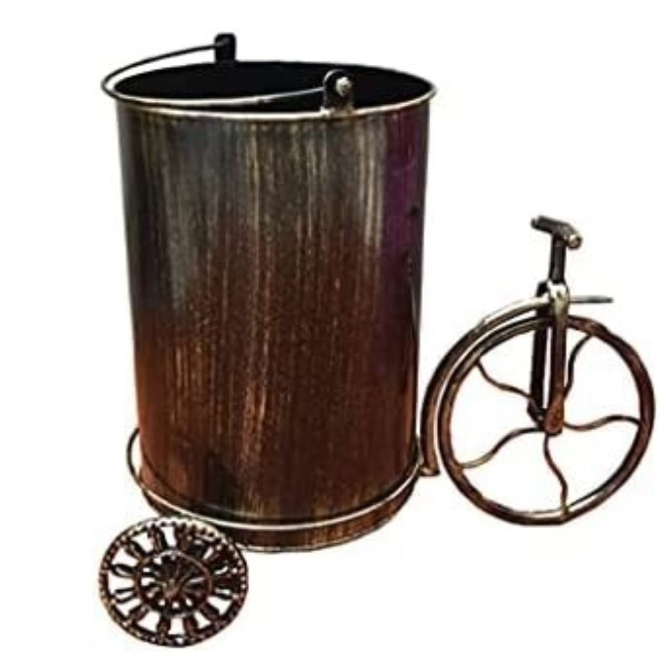 Portarifiuti Pattumiera Cucina Pattumiera In Metallo Per La Spazzatura In Camera Da Letto Cestini Per La Spazzatura In Stile Retrò Per Biciclette Per La Casa Cestino di Spazzatura ( Color : C , Size :