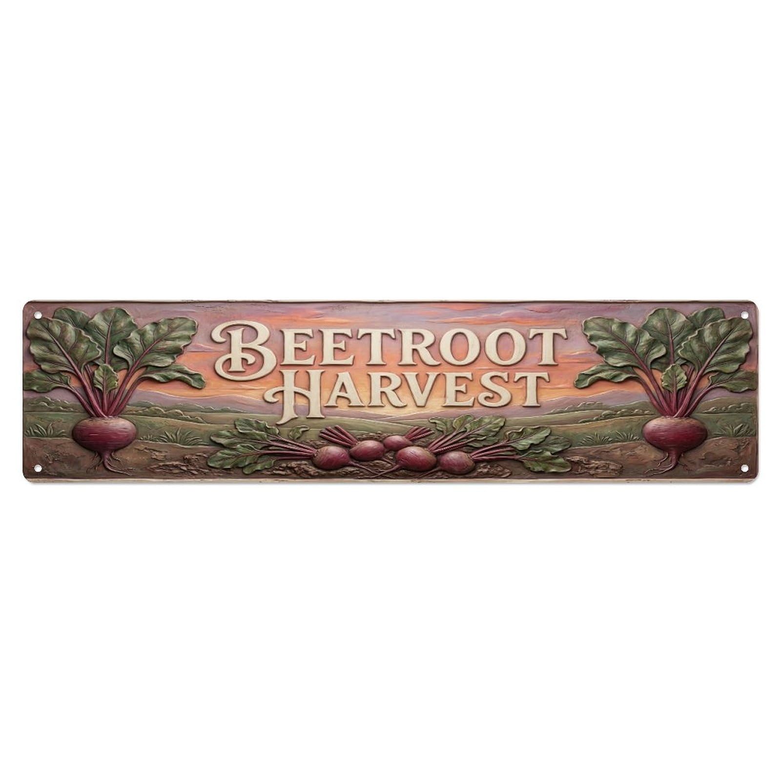 Fqcyn Style Metal Tin Sign Vintage Cottagecore Garden Beetroot Harvest