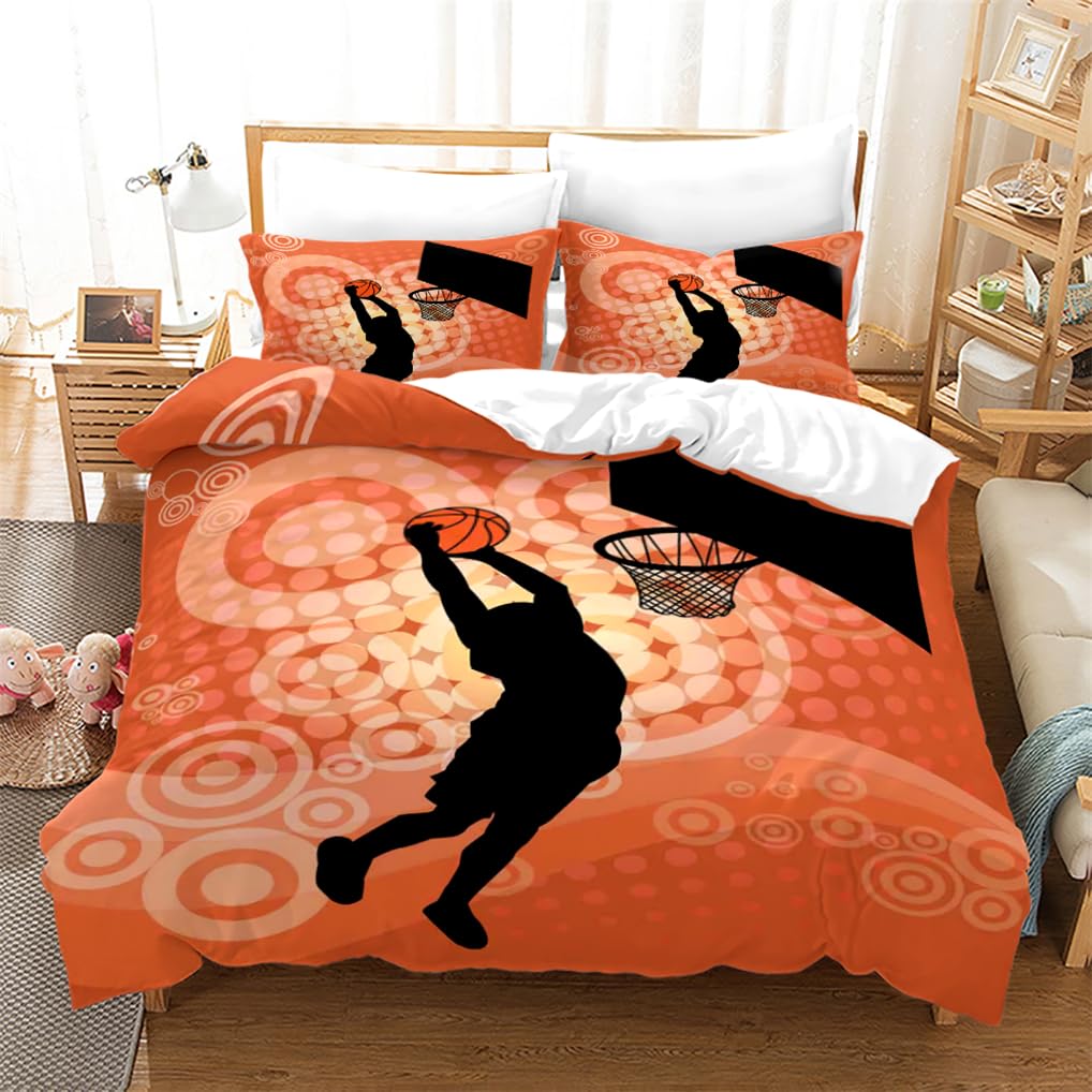 Housse de Couette Basket Enfants Aquarelle - Le Cadeau Idéal pour une Chambre de Sportif