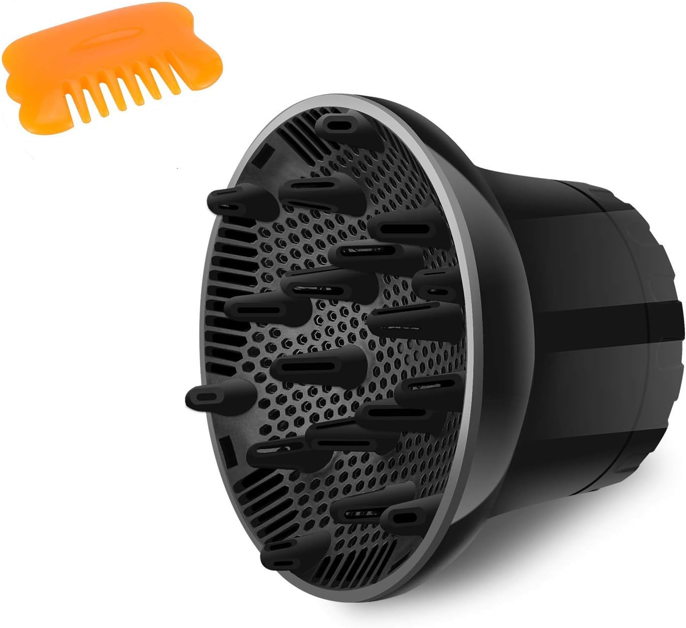 FaHaner Diffuser Hair Dryer Universal Hair Diffuser for Blow Dryer with D-1.38 inch to 2.68 inch Professional Blow Dryer Diffuser and Free Scalp Massage Comb for Curly Straight Natural Wavy Hair