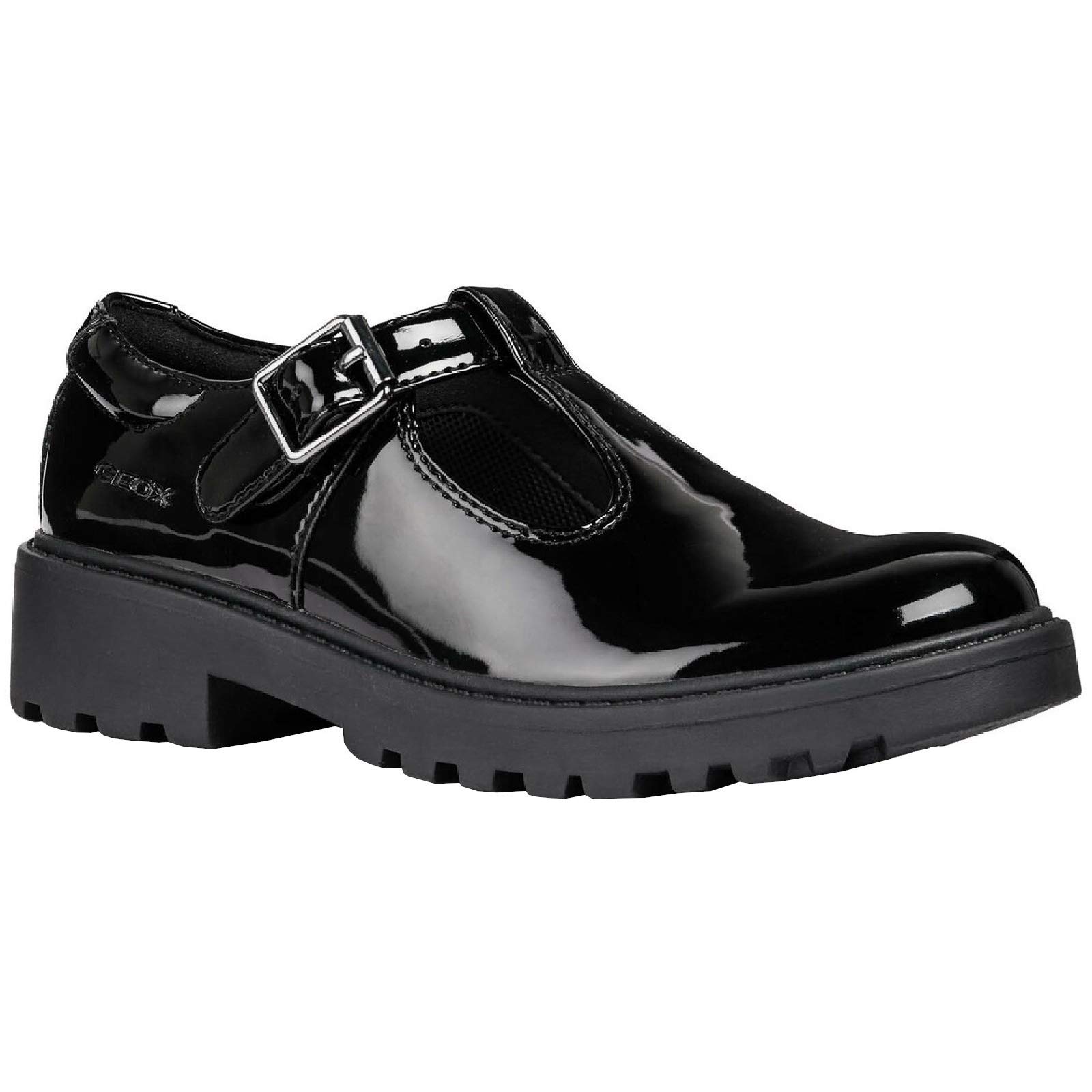 Geox Girl's J Casey Girl Ballerina, Black, 3 UK Child