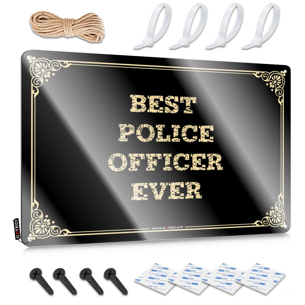 Boho Wall Signs, Man Cave Accessories Accessories Best Police Officer Ever | Farmhouse Restaurant Decor(30X40CM)