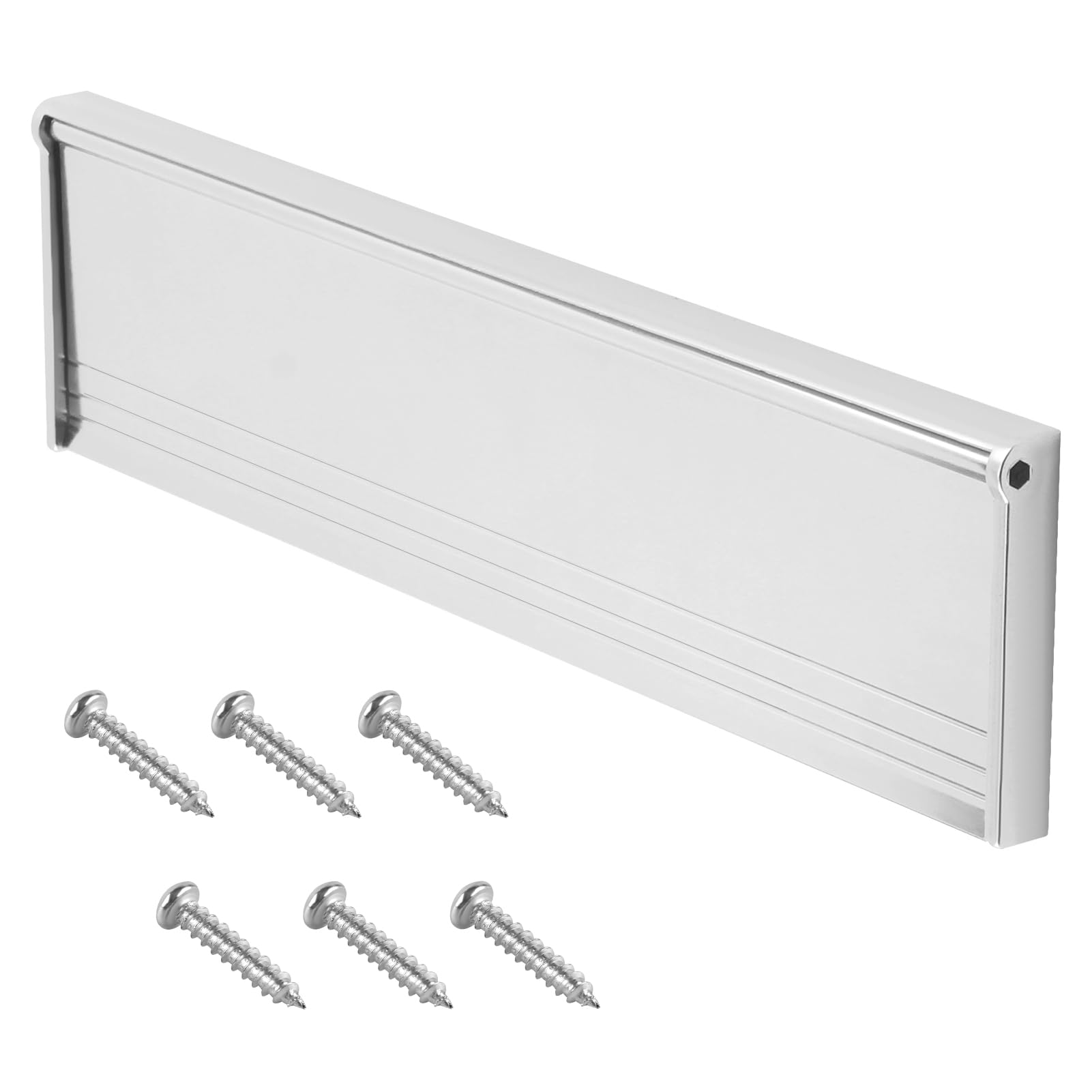 Door Letterbox Flap 11.5 Inch 1 Set, Chrome Mailbox Cover for Front Door with Draught Excluder Brush and Spring Prevents Draughts by Compatible with UPVC Composite Wood Doors, Silver-image-27