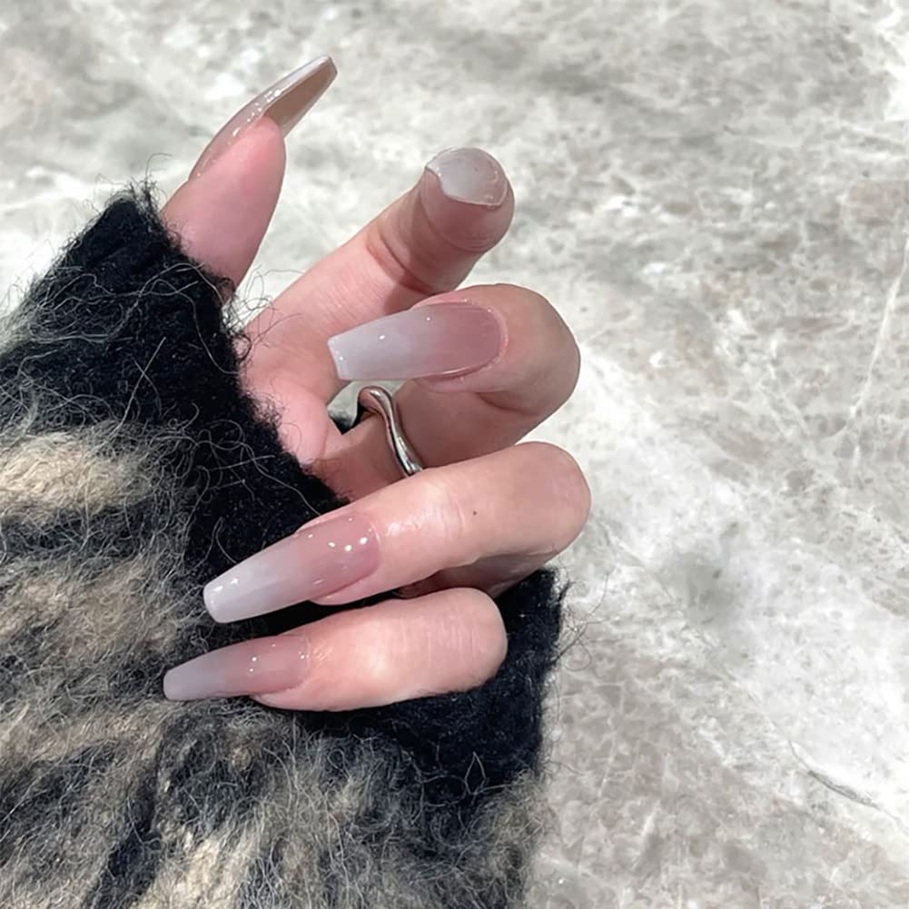 YwhalepPress on Nails Medium Length Almond Fake Nails Full Cover Stick on Nails Glitter Glossy Nails Decoration DIY Artificial Nails False Nails for Women Girls