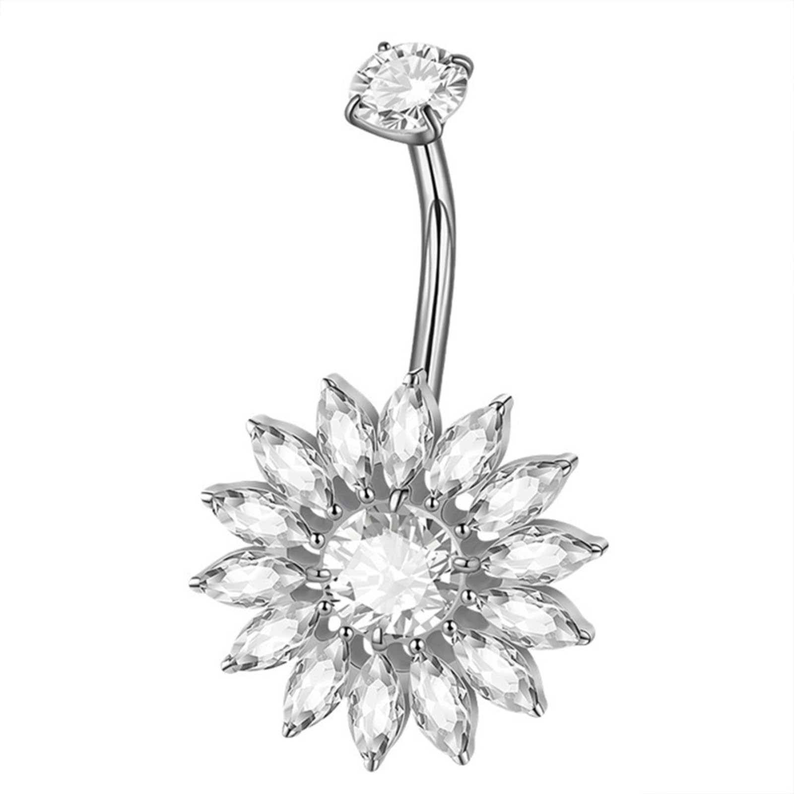 Per ombelico Abiti facili da abbinare che migliorano proprio fascino Texture in lega per appassionati della moderna Piercing per la pancia con fiori per ombelico eleganti