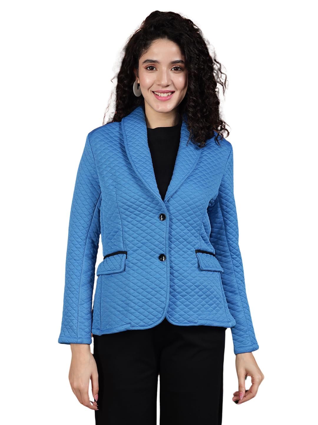 tandul Women Elegant Blue Blazer – Classic Slim Fit Blazers for Women's, Long Sleeve Formal & Casual Jacket, Soft Women’s Outfit for Office, Party, Stylish Open Front Coat-picture-38
