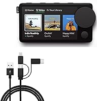 Vista 9 de BoxWave Cable compatible con Spotify Car Thing, AllCharge miniSync, cable USB portátil, retráctil, negro azabache