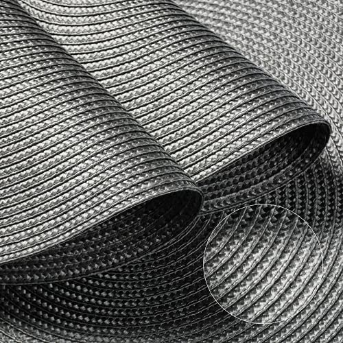 Funwheat Round Braided Placemats Set Of 6 Table Mats For Dining Tables Woven Washable Non-Slip Place Mats 15 Inch (Grey, 6Pcs) #TOP3